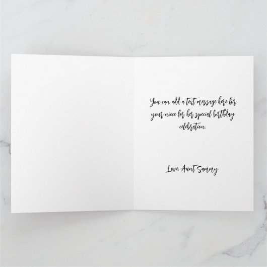 きらびやかなバラゴールドフォイルビッグジュユー記念日 カード (内部)