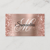 きらびやかなバラゴールドフォイルファンシーモノグラム 名刺 (正面)