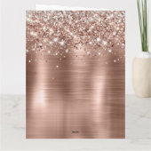 きらびやかなバラゴールドフォイルフェイクグリッターモノグラム カード (裏面)