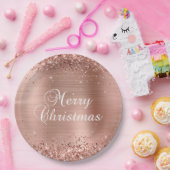きらびやかなバラゴールドフォイルメリークリスマス ペーパープレート (パーティー)