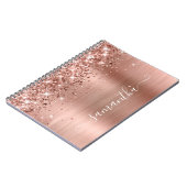 きらびやかなバラゴールドフォイルモダンシグネチャー ノートブック (左側)