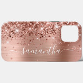 きらびやかなバラゴールドフォイルモダンシグネチャー Case-Mate iPhoneケース (裏面 (横))