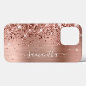 きらびやかなバラゴールドフォイルモダンシグネチャー Case-Mate iPhoneケース (裏面 (横))