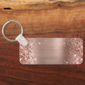 きらびやかなバラゴールドフォイルモノグラムスキニー水平 キーホルダー (裏面)