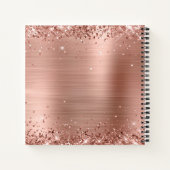 きらびやかなバラゴールドフォイルモノグラムスクエア ノートブック (裏面)