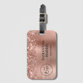 きらびやかなバラゴールドフォイルロゴ ラゲッジタグ (正面縦)
