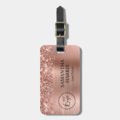 きらびやかなバラゴールドフォイルロゴ ラゲッジタグ (正面縦)