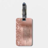 きらびやかなバラゴールドフォイルロゴ ラゲッジタグ (裏面縦)