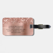 きらびやかなバラゴールドフォイルロゴ ラゲッジタグ (裏面横)