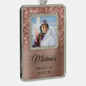 きらびやかなバラゴールドフォイル甘い16写真 シルバープレートフレームオーナメント (右)