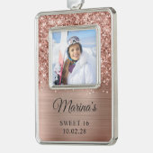 きらびやかなバラゴールドフォイル甘い16写真 シルバープレートフレームオーナメント (左)