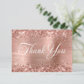 きらびやかなバラゴールドフォイル美しいスクリプト誕生日 サンキューカード (スタンド正面)