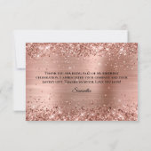 きらびやかなバラゴールドフォイル美しいスクリプト誕生日 サンキューカード (裏面)