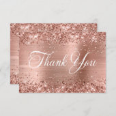 きらびやかなバラゴールドフォイル美しいスクリプト誕生日 サンキューカード (正面/裏面)