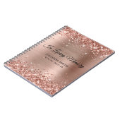 きらびやかなバラゴールドフォイル記念サービスのゲストブック ノートブック (左側)