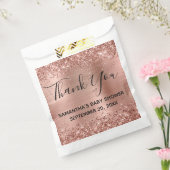 きらびやかなバラゴールドフォイル赤ちゃんシャワーありがとう フェイバーバッグ (封をした状態)