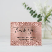 きらびやかなバラゴールドフォイル赤ちゃんシャワーありがとう ポストカード (スタンド正面)