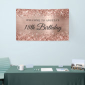 きらびやかなバラゴールドフォイル18誕生日へようこそ 横断幕 (トレードショー)