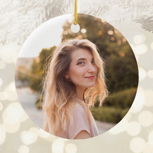 きらびやかなバラゴールドフォイル21stバースデーフォト セラミックオーナメント