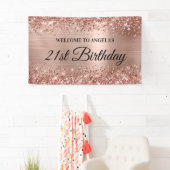 きらびやかなバラゴールドフォイル21th誕生日へようこそ 横断幕 (インサイチュ)