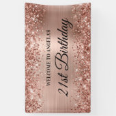 きらびやかなバラゴールドフォイル21th誕生日へようこそ 横断幕 (縦)