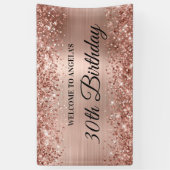 きらびやかなバラゴールドフォイル30th Birthday Welcome 横断幕 (縦)
