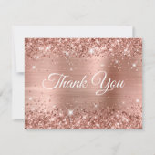 きらびやかなバラゴールドフォイル40th誕生日 サンキューカード (正面)