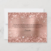 きらびやかなバラゴールドフォイル40th誕生日 サンキューカード (裏面)