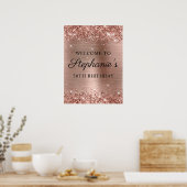 きらびやかなバラゴールドフォイル50誕生日18x24 ポスター (キッチン)