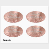 きらびやかなバラゴールドフォイル50誕生日 楕円形シール (シート)