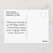 きらびやかなバラゴールドフォイル60誕生日ありがとう ポストカード (裏面)