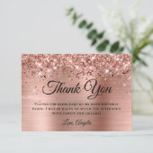 きらびやかなバラゴールドフォイル60誕生日 サンキューカード (スタンド正面)