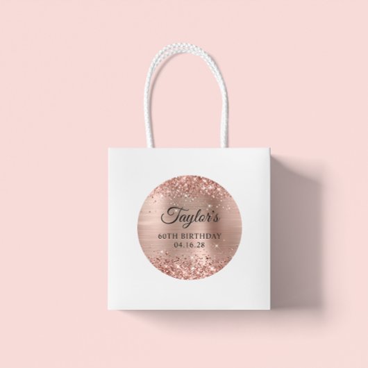 きらびやかなバラゴールドフォイル60誕生日 ラウンドシール