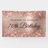 きらびやかなバラゴールドフォイル70th誕生日へようこそ 横断幕 (横)