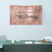 きらびやかなバラゴールドフォイル75th誕生日へようこそ 横断幕 (トレードショー)