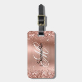 きらびやかなバラゴールドフォイル ラゲッジタグ (正面縦)
