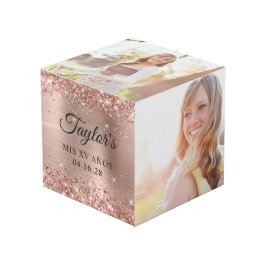 きらびやかなバラゴールドフォイルMis XVアニョス写真 フォトキューブ