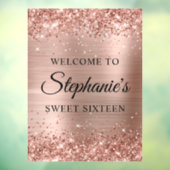 きらびやかなバラゴールドフォイルSweet sixteenへようこそ ウィンドウサイン (シート3)