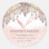 きらびやかなバラ転が金ゴールドのピン&ウィスクシェフベーカリー ラウンドシール (正面)