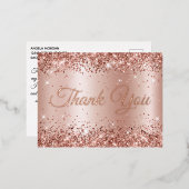 きらびやかなバラ金ゴールドきらめく21歳の誕生日ありがとう 箔招待状ポストカード (正面/裏面)