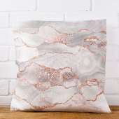 きらびやかなバラ金ゴールドとホワイトアゲートキンセニェラ クッション