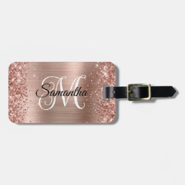 きらびやかなバラ金ゴールドカーリーモノグラム ラゲッジタグ