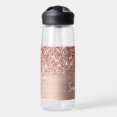 きらびやかなバラ金ゴールドガラス名 ウォーターボトル (正面)