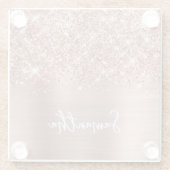 きらびやかなバラ金ゴールドガラス名 ガラスコースター (裏面)