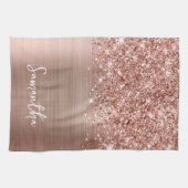 きらびやかなバラ金ゴールドガラス名 キッチンタオル (横)