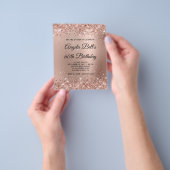 きらびやかなバラ金ゴールドグラデーショングラム60th誕生日紙 チラシ (手)