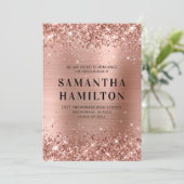 きらびやかなバラ金ゴールドグラデーションフォイル卒業 案内状 (スタンド正面)