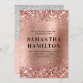 きらびやかなバラ金ゴールドグラデーションフォイル卒業 案内状 (正面/裏面)