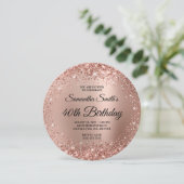 きらびやかなバラ金ゴールドグラデーションモノグラム40th誕生日 招待状 (スタンド正面)