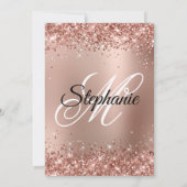 きらびやかなバラ金ゴールドグラデーションモノグラム50誕生日 招待状 (裏面)